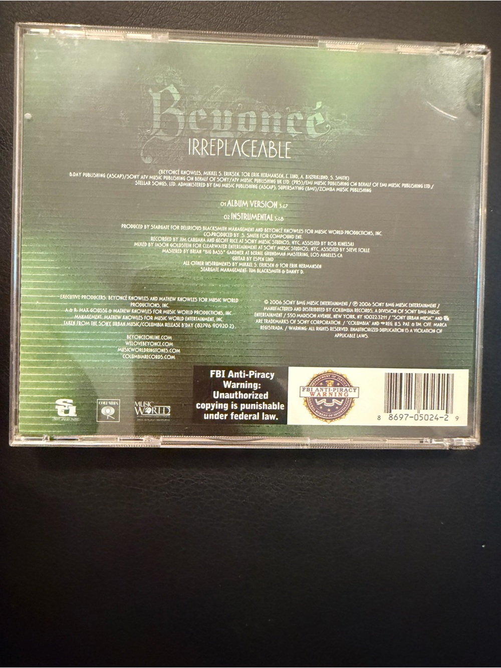 Irreplaceable CD Jewel Case - Gold/Brown Cover - Picture 3 of 3
